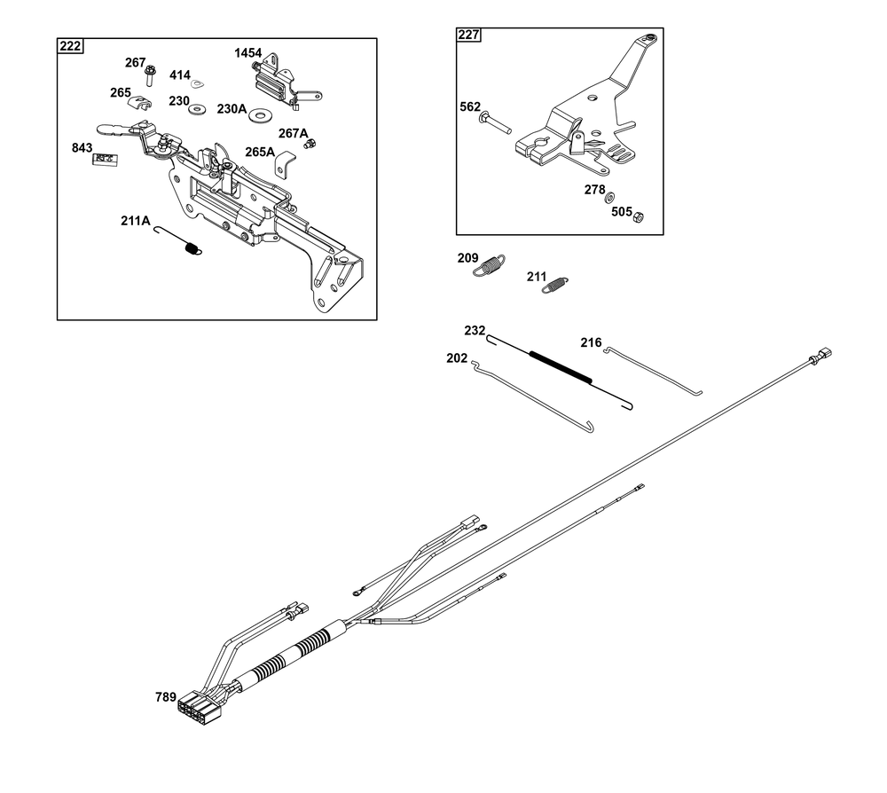 Controls Group Diagram and Parts List for 543477-0017-J1 400000 - 699999 Briggs and Stratton Engine